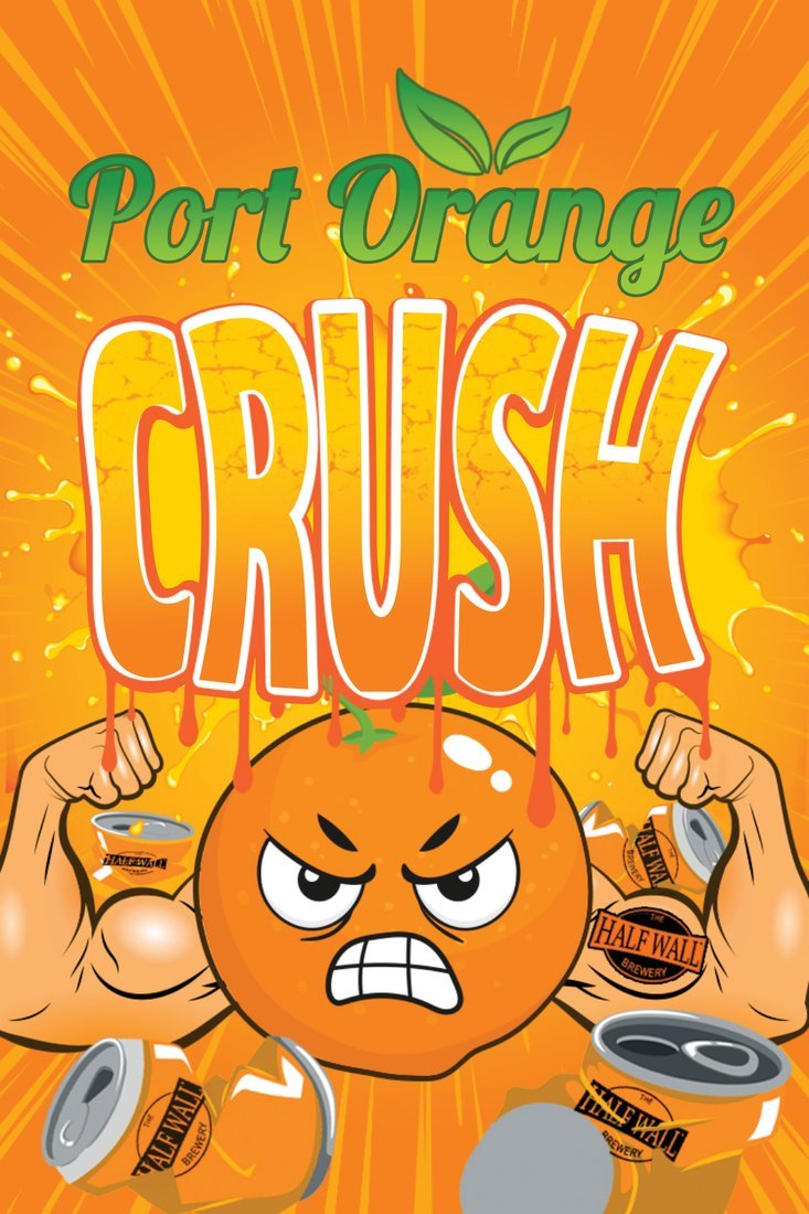 Half Wall® Port Orange Crush Orange Wheat label art