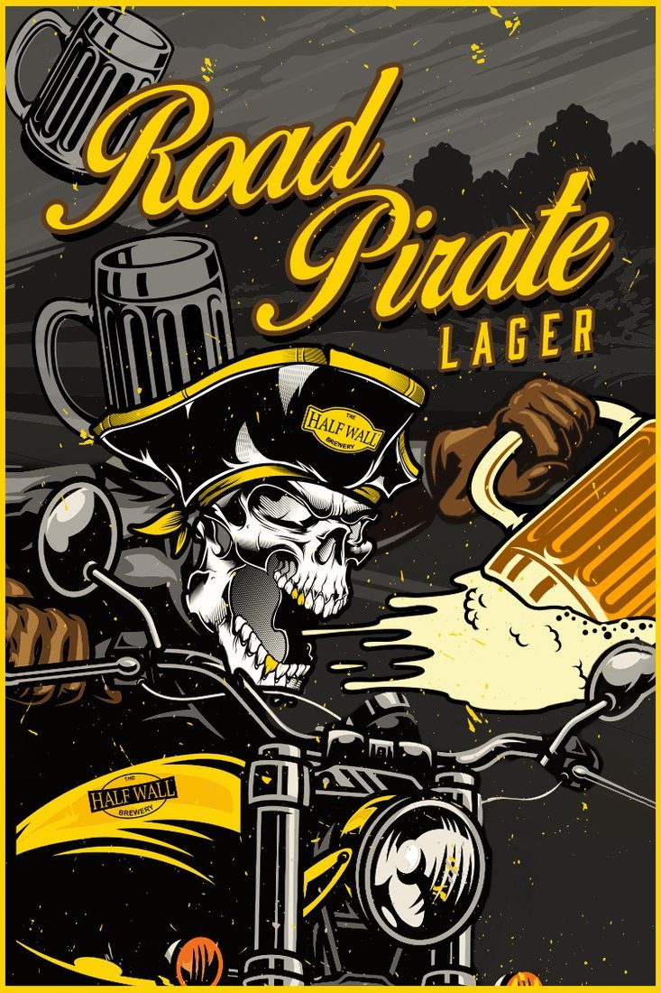 Half Wall® Road Pirate Lager label art